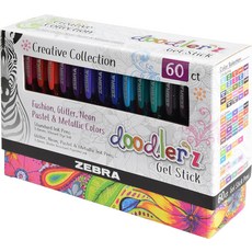 Zebra Doodlerz Gel Stick 時尚亮片霓虹粉彩金屬色, 60, Fashion, Glitter, Neon Pastel & Metallic Colors