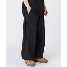 [언더오프] 사이드 턱 와이드 벌룬 조거 스웻 팬츠 5colors 블랙