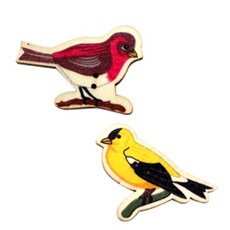 EP 공예재료 비즈 나무단추 방울새 200개