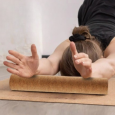 시크팩 천연 코르크 폼롤러 종아리 발바닥 셀프 마사지, 1개, 원목본색