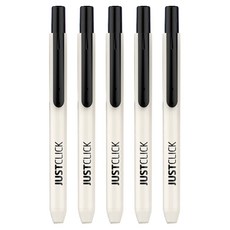 똑딱이 노크식 네임펜S 5본입, 5개, 검정