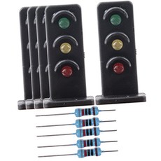 shangren 1/87 신호등 램프 모래 테이블 마이크로 풍경 모델 기차 철도 장면 액세서리, 다중, 플라스틱, 3 등, 1개