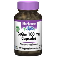 Bluebonnet 無麩質無糖輔酶Q10素食膠囊 100mcg, 1個, 60 件