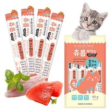 고양이간식 츄릅 짜먹는 참치와닭고기 15gx4개입 단품, 1세트