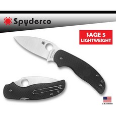 Spyderco美國蜘蛛SAGE 5 LIGHTWEIGHT折刀FRN柄CPM S30V粉末鋼背夾【SPC123PBK】, 1個