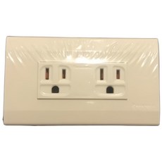 Panasonic 國際牌 星光系列 廚房專用雙插座附蓋板 電鍋專用 5.5mm線 WTDFP151236, 米色, 1個