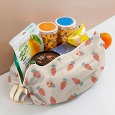 벤디크 휴대용 접이식 3초백 롤업 포켓 장바구니, 캐롯, 1개