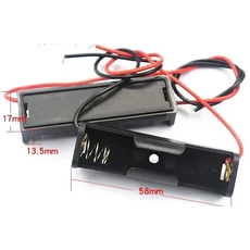 100 개/몫 1/2/3/4/5/6 슬롯 AA 배터리 케이스 홀더 DIY 15cm 와이어/9V 스냅 블랙 컬러, 04 1XAA with wire