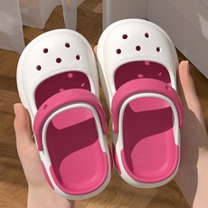 瑪麗珍女童洞洞鞋外穿寶寶涼鞋室內防滑兒童涼拖鞋純色可愛沙灘鞋