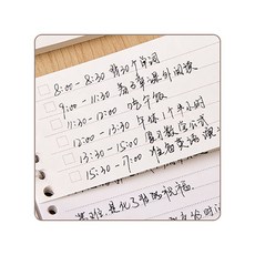 【CHL】活頁便籤本活頁紙 可拆卸活頁替芯 日程計畫 錯題 圓角切角 保護手指 紙張不滲墨 使用便捷, 1個
