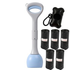 I便攜摺疊狗狗拾便器外出遛狗不髒手撿便器狗屎夾子家用鏟屎神器, 48CM天空藍(套餐二), 1個