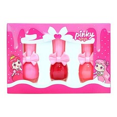 韓國 PINKY 可撕式兒童指甲油組 三色禮盒【現貨】Pink Princess 兒童美妝 安全無毒 三入組, 1個, B.霓虹粉+霓虹橘+蘋果紅