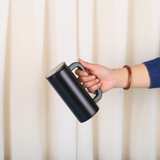 이중진공 예쁜 손잡이 텀블러, 1개, 350ml, 블랙 각인추가