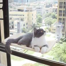 고양이해먹 - 접을 수 있는 고양이 윈도우 해먹, 노랑, 1개