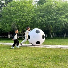 超大充氣足球 戶外兒童運動玩具 加厚耐磨 親子互動拋接球, 充氣後150公分含手泵, 1個