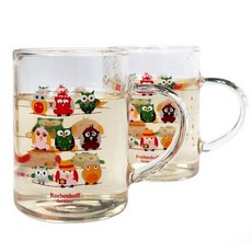 CMB코리아 레벤호크 머그 세트 - 레벤호프부엉이 2인조, 2개, 부엉이 유리컵