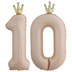 연지마켓 숫자 은박 풍선 대형 2p, 베이지 10