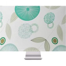 모니터 먼지 커버 22 23 24 25인치 정전기 방지 차단 보호 LCDLEDHD 패널 케이스 컴퓨터 슬리브 2225인치 PC 데스크탑 TV 호환 연잎 디자인, 로터스 리프/22-25인치