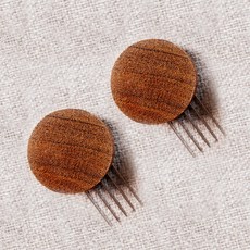 100% 원목 우드 꼭고핀 벽지핀, 2개, 티크