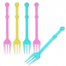 컬러 포크 일회용 디저트 도시락 파스타 대 5개입