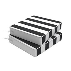 Melody Elephant 야외 의자 쿠션 2개 세트 50.8 x 10.2cm(20 20 4인치) 탈착식 커버가 있는 방수 파티오 시트 쿠션 고리버들 소파 가구용 전, 카바나 블랙, 20"x18"x4"