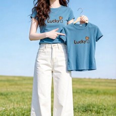 Yellwell 피부톤을 밝게 해주는 순면 정숄더 반소매 여성 여름용 루즈핏 심플 티셔츠 상의 WLM