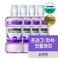 리스테린 토탈케어 마일드 구강청결제, 750ml, 4개