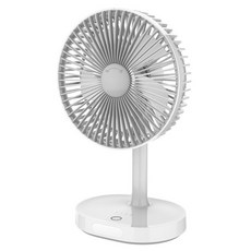 安寶 6吋 USB充電DC小風扇 AB-6620 桌扇 露營風扇 不插電小夜燈, 白
