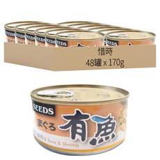 惜時 3~4公斤成貓 有魚貓餐罐, 鮪魚 + 蝦肉, 170g, 48罐