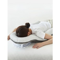 편안한밤 망막베개 엎드려자는쿠션 망막박리 엎드려쿠션 후 양면 확장형 그레이, 짧은 양면형