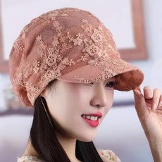 여성 봄 여름 비니 모자 망사 챙 두건 주방 식당
