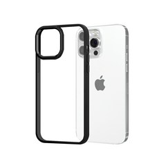 니하 아이폰 투명 슈퍼클리어 범퍼 케이스, 스페이스블랙