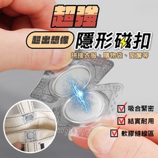 DIY隱形磁鐵扣 強磁窗簾扣 隱藏式磁吸扣具 家用磁性扣環 衣服包包拼接扣 2.3mm薄型, 1個