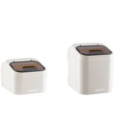 SMABAT 가정용 잡곡 수납통 가정용 쌀통 잡곡 수납통 잡곡통 쌀통 화이트 그린 5kg 10kg, 4개