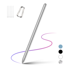 잼제이크 삼성 갤럭시탭 S펜 S6~S11시리즈 호환 와콤 EMR 방식 터치펜 P1, 1개, 실버