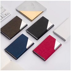 NBZH 卡片便攜式實用金屬名片夾商務時尚名片盒韓版, 1個, 9.6*6.5*1.3cm:紅色