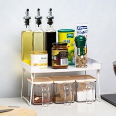 키밍 다용도 접이식 수납 선반 가전 거치대 정리함, 화이트, 1개