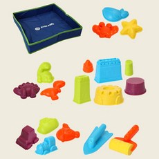 [아페페] 모래놀이 매트 세트 모래성 찍기틀 4종 촉감놀이 소근육발달 KR3947 모래찍기틀 모래매트