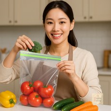 [아쿠아노바] 국산 지퍼백 중형 식품보관 신선지퍼백 슬라이더지퍼백 소형 식품포장, 중(M), 1세트, 20개입