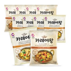 청정원 카레여왕 마늘양파108g x5개+망고바나나108g x5개, 1세트, 108g