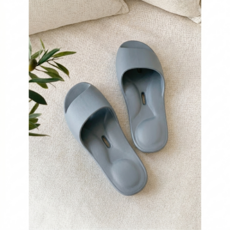 데일리루틴_문 걸림 스트레스 없는 플랫 욕실화, 시크그레이, 2개