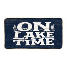 ETYZE Lake THE 더med 웰컴 매트 블루 레이크 현관 76.2 x 40.6cm(30 16인치) 39.9x74.9cm(15.7, Retro Lake Time