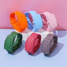 손소독제 팔찌 휴대용 손세정제 디스펜서 케이스, 브라운, 1개, 15ml