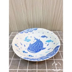 YCY 日本沖繩鯨鯊兒童餐盤套裝，可愛造型安全材質，寶寶餐具首選, 1個, 8.5 深皿, 餐盤
