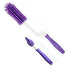 그로미미 젖병 실리콘 세척솔 세트, 1세트, 퍼플
