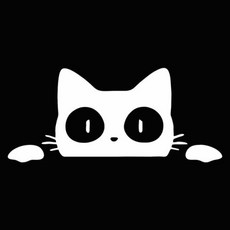 범용 서프라이즈 고양이 엿보기 스티커 블랙/화이트 재미있는 비닐 데칼 자동차 스타일링 장식 액세서리 G154 1 개, 15cmX6.6CM, 1)154 white