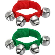 파티킬 손목벨 2개 징글벨 발목벨 팔찌 타악기 음악 리듬 밴드 4 실버벨 파티 크리스마스 레드그린