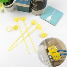 오각 메모 전선 네임텍 케이블타이(노랑)중100P_187999EA, 1개