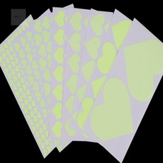 메몽 하트 야광스티커 1장 야간반사스티커 빛반사스티커 발광스티커, 3cm (18P), 형광, 1개