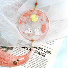 桃園出貨 祥龍玉兔靈狐系列平安符刺繡手工diy材料包自繡平安福雙面繡掛件初學者送男友禮物 針線活愛好製作材料包, 落櫻平安(送繡繃), 1個